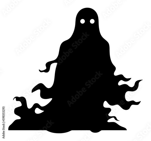 black and white ghost, scary Halloween ghost 