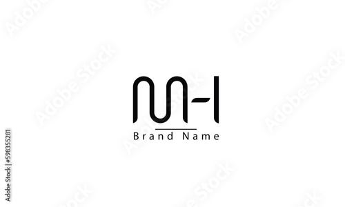 MH HM M H abstract vector logo monogram template