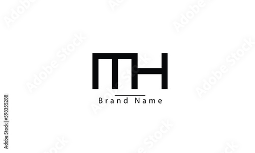 MH HM M H abstract vector logo monogram template