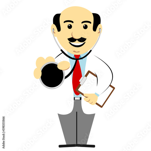 Doctor holding stethoscope and clipboard