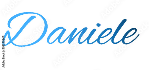 Daniele - light blue and blue color - male name - ideal for websites, emails, presentations, greetings, banners, cards, books, t-shirt, sweatshirt, prints

