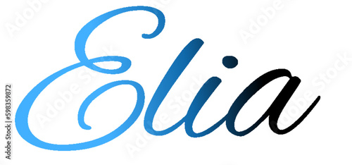 Elia - light blue and blue color - male name - ideal for websites, emails, presentations, greetings, banners, cards, books, t-shirt, sweatshirt, prints