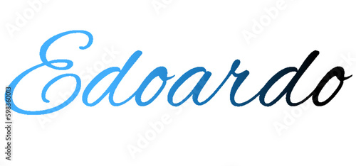 Edoardo - light blue and blue color - male name - ideal for websites, emails, presentations, greetings, banners, cards, books, t-shirt, sweatshirt, prints

