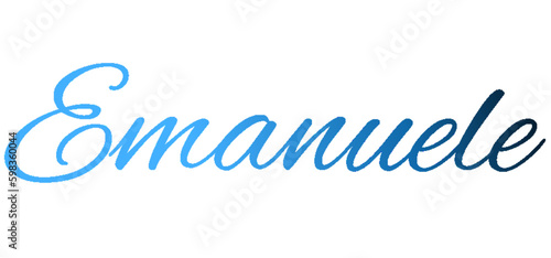 Emanuele - light blue and blue color - male name - ideal for websites, emails, presentations, greetings, banners, cards, books, t-shirt, sweatshirt, prints

