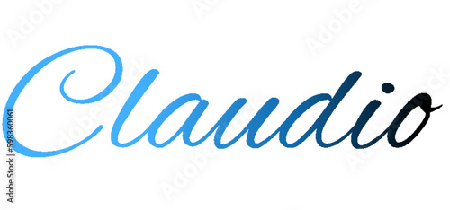 Claudio - light blue and blue color - male name - ideal for websites, emails, presentations, greetings, banners, cards, books, t-shirt, sweatshirt, prints


