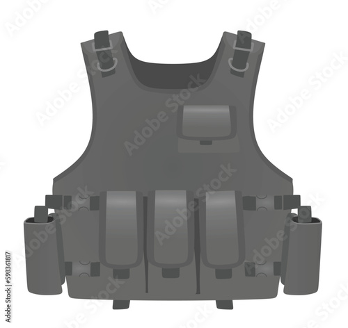Grey police vest. vector illustration