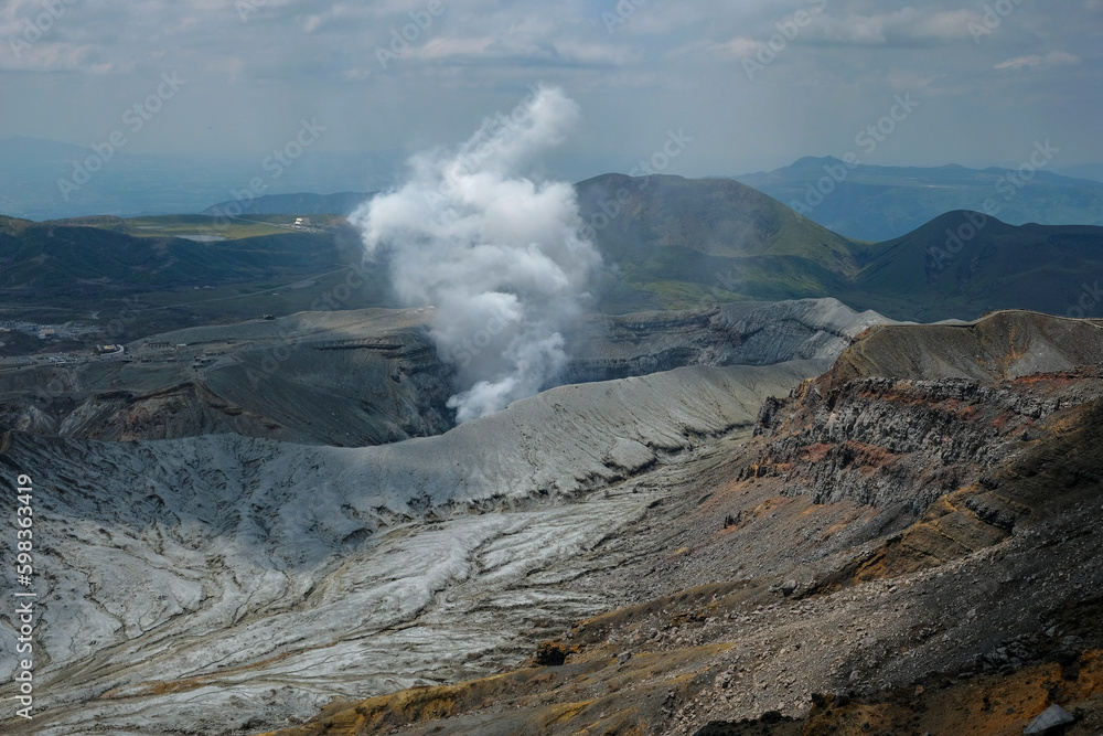 Mount Nakadake is one of the five peaks that make up Mount Aso, the largest volcano in Japan.