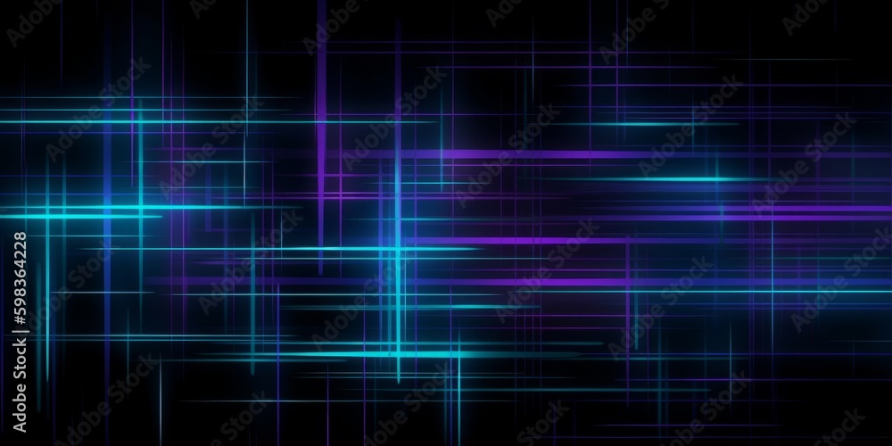 Superflat-style Kinetic Blue Lights and Lines on Dark Background, Generative AI Superflat-style Kinetic Blue Lights and Lines on Dark Background, Generative AI