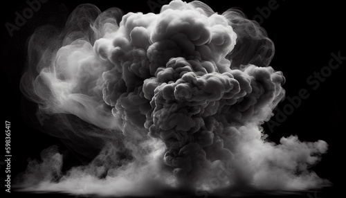 Smoke on black background, dense smoke as a backdrop, Generative AI