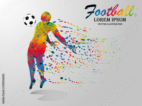Visual drawing soccer sport at fast of speed in football game, colorful beautiful design style on white background for vector illustration, exercise sport concept