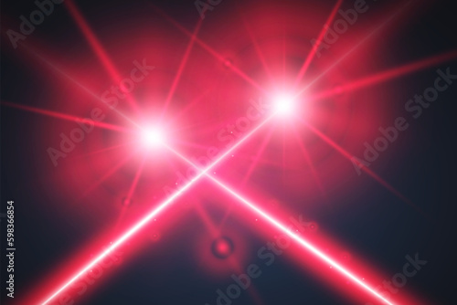 Abstract laser beam. Transparent isolated on black background. Vector illustration. 