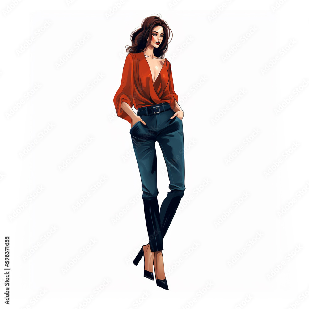 Fashion woman well dressed ilustration Fashion woman well dressed ilustration