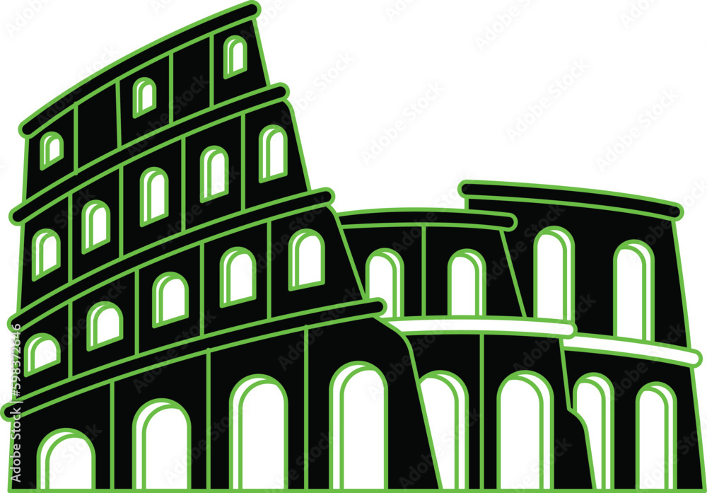 roman forum city.Roman Colosseum icon. Simple illustration of Colosseum vector icon for web.