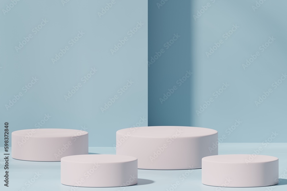 Scene with a podium for product presentation, 3d rendering Scene with a podium for product presentation, 3d rendering