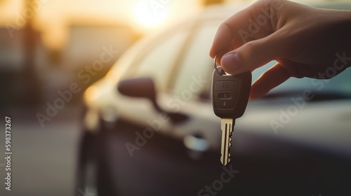 hand with car keys, buy car, generative ai