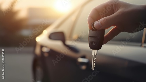 hand with car keys, buy car, generative ai