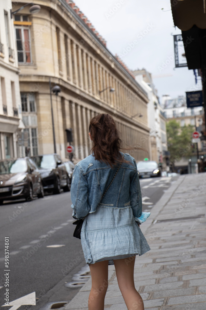 woman walking in the city