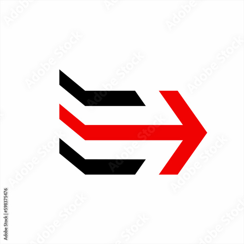 E letter logo design with arrow sign., Exit logo. Free Download E letter logo design with arrow sign., Exit logo. - GFXLoad