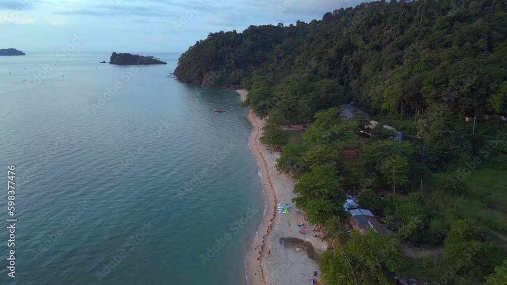 overflight coastline shoreline jungle beach. Best aerial top view flight drone Generative AI overflight coastline shoreline jungle beach. Best aerial top view flight drone Generative AI