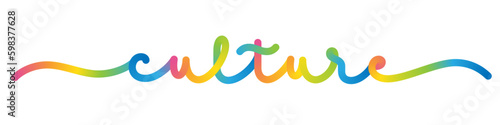 CULTURE vector monoline calligraphy banner with colorful gradient