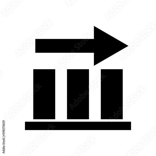 Bar graph silhouette icon for keeping sales. Vector.
