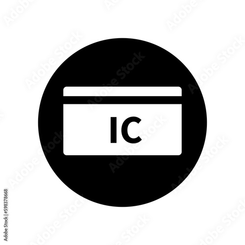 Round IC card icon. IC card payment. Vector.