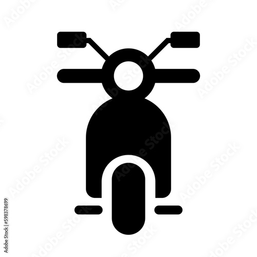 Front motorcycle silhouette icon. Scooter. Vector.