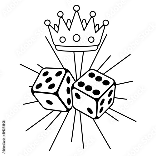 Playing dice illustration. Game craps image. Casino and betting background. Generative AI
