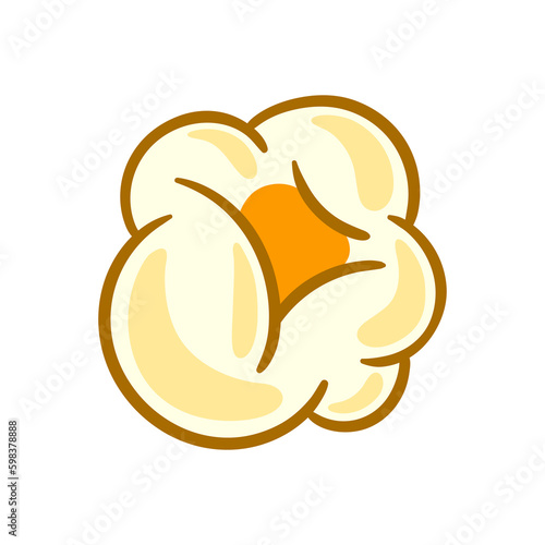 Illustration of popcorn. Image of snack food in cartoon style. Generative AI