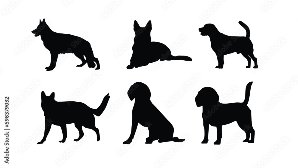 Dog Silhouette Vector Art, Icons, and Graphics for Free Download