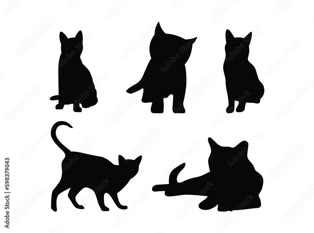Cat Silhouette Vector Art, Icons, and Graphics for Free Download