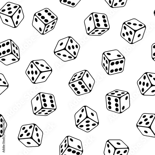 Pattern with playing dice. Game craps image. Casino and betting illustration. Generative AI