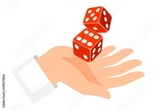 Playing dice illustration. Game craps image. Casino and betting background. Generative AI