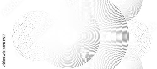 Wallpaper Mural Abstract white background with black circle rings. Digital future technology concept. vector illustration. Torontodigital.ca