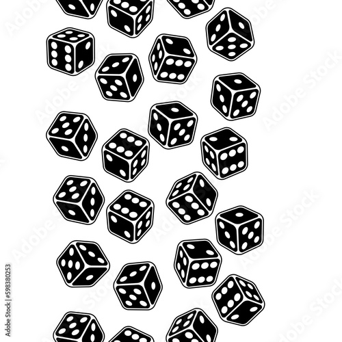 Pattern with playing dice. Game craps image. Casino and betting illustration. Generative AI