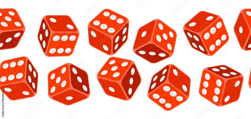 Pattern with playing dice. Game craps image. Casino and betting illustration. Generative AI