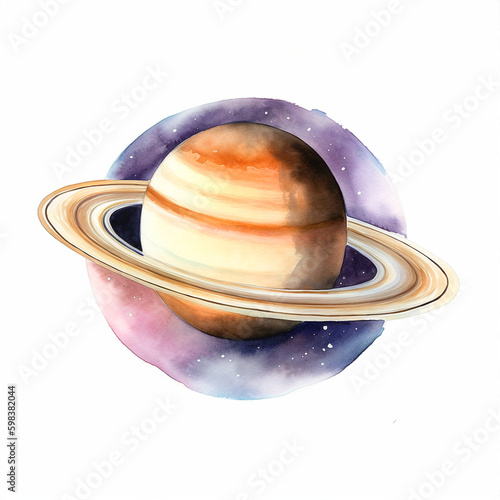 Saturn watercolor paint 