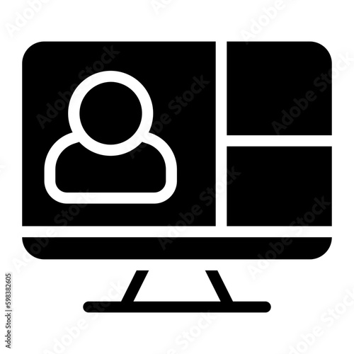 video conference glyph icon