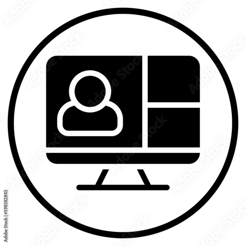 video conference glyph icon