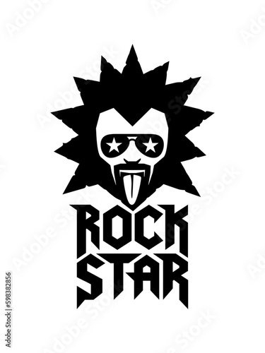 Rockstar Band Musician Mascot Symbol Vector Design Illustration