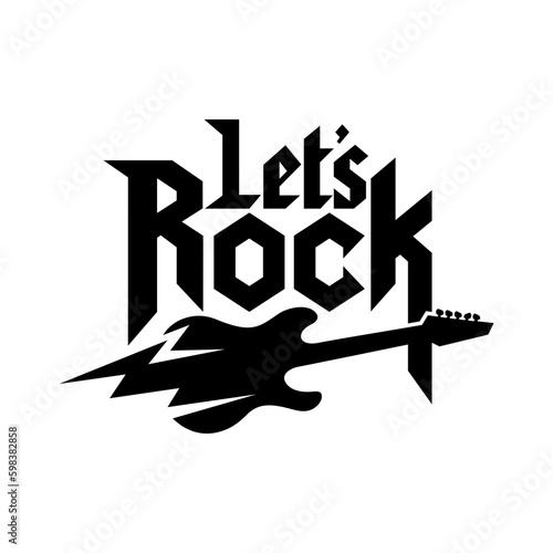 Rock N Roll Music Symbol Vector Design Illustration 