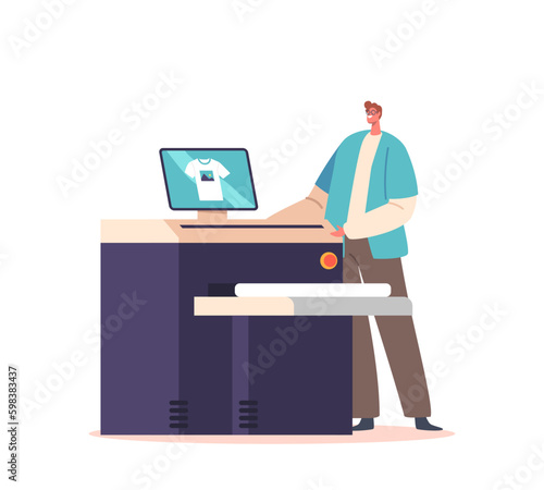 Designer Male Character Prints Creative Design On T-shirt Using Specialized Printing Techniques Such As Screen Printing Generative AI