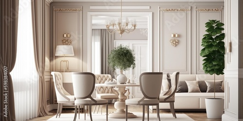 luxurious interior elegant design in modern house. superlative generative AI image. Generative AI