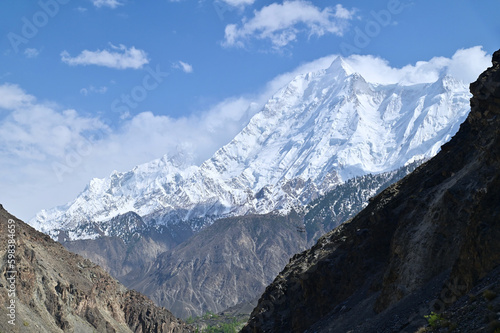 Snowy Mountain Peak of Beautiful Karakoram Range in Pakistan © panithi33