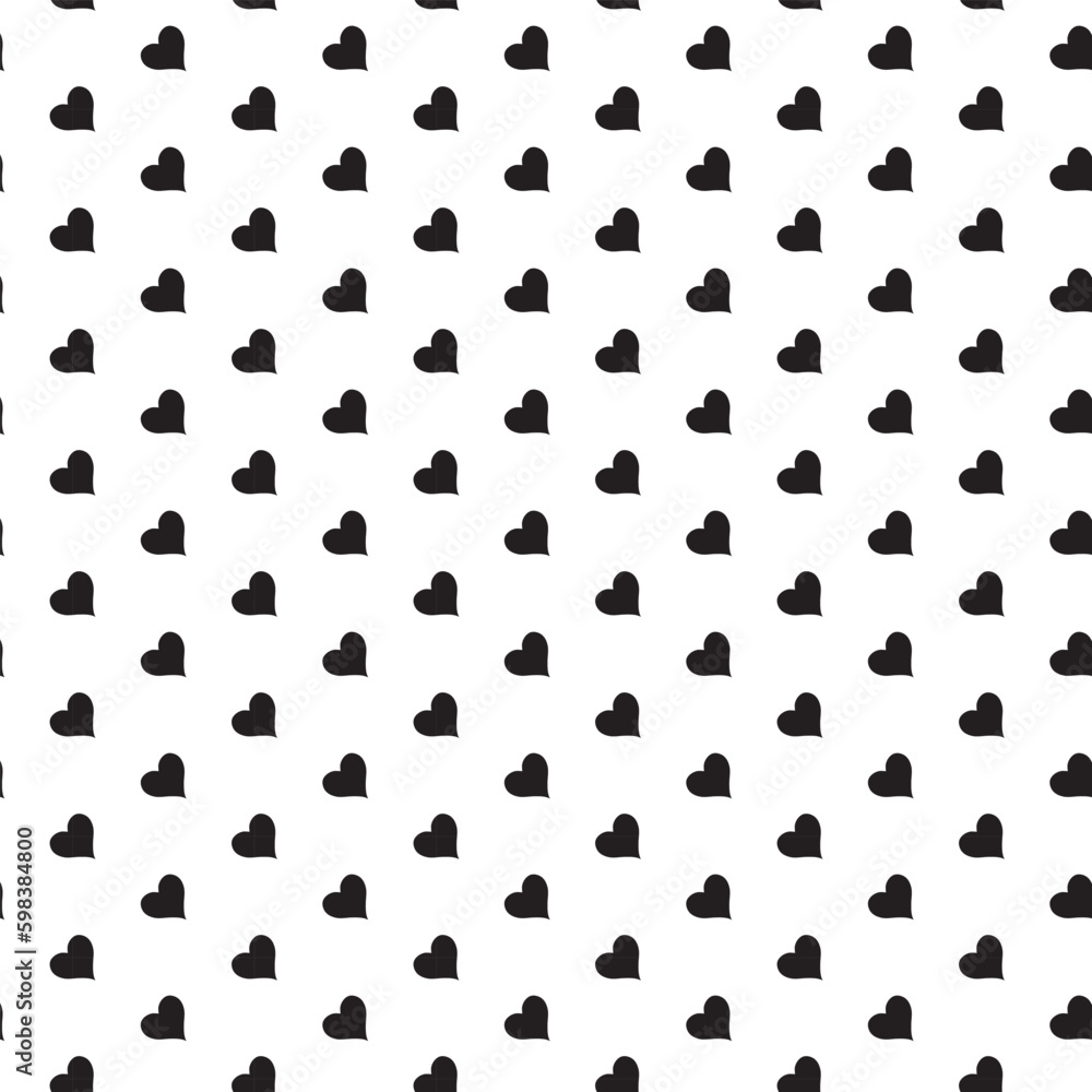 abstract seamless geometric black heart pattern.