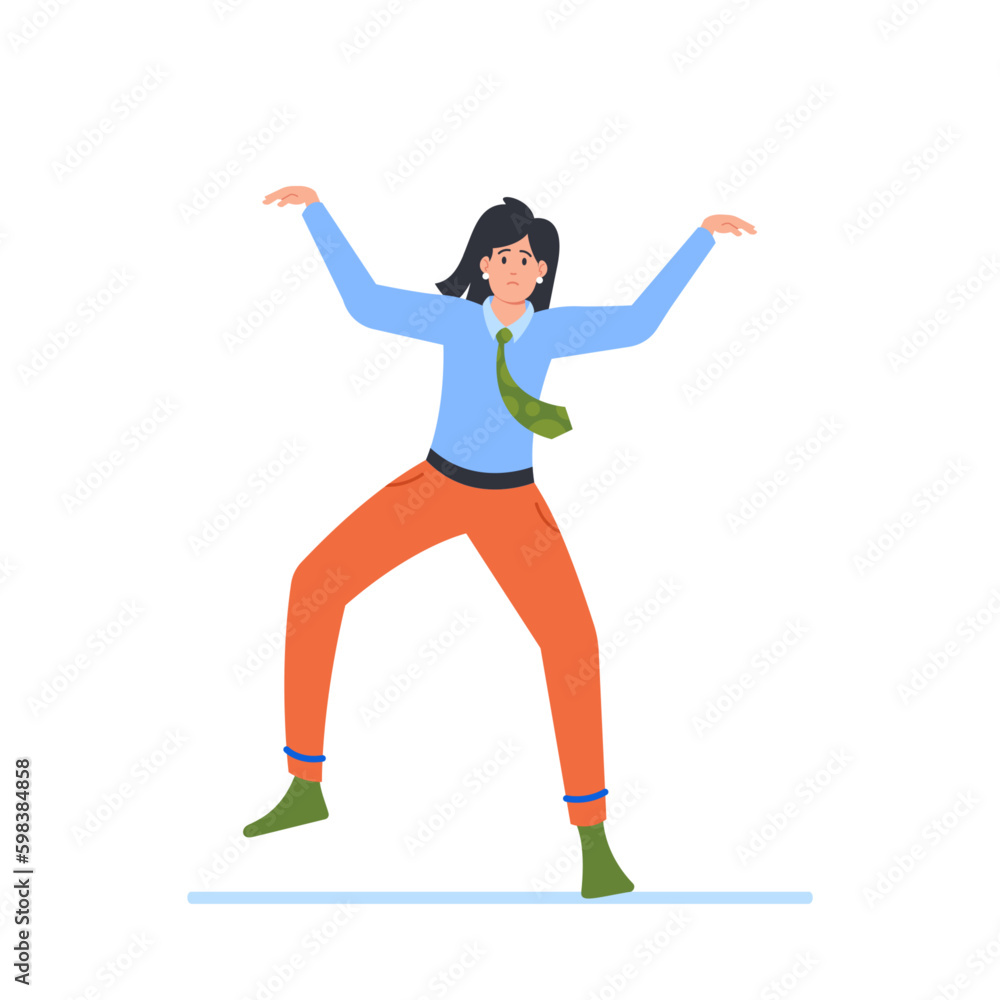 Fototapeta premium Puppet Office Employee Female Character Representation Of Worker Controlled By Strings Isolated On White Background Generative AI