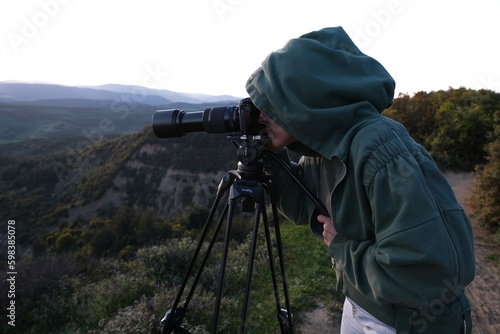 photographer on tripod