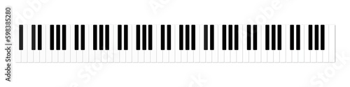 illustrazione di tastiera di pianoforte di sette ottave su sfondo trasparente photo