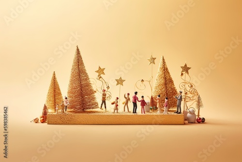 Christmas miniature decoration, Generative AI © Dipankar
