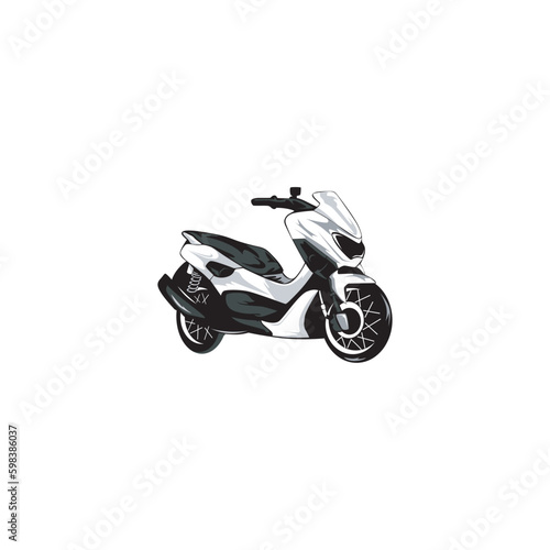 silhouette matic motorcycle vector